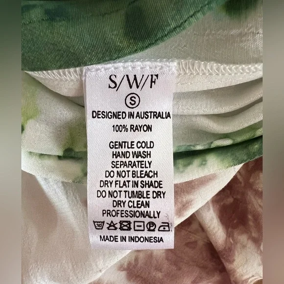 Anthropologie SWF watercolor maxi skirt sz s blue, green, tan & white, brown